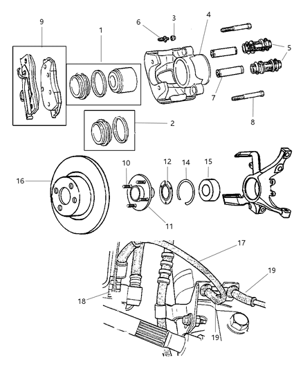 1997 Dodge Neon Brake Rotor Diagram for V5019718AA