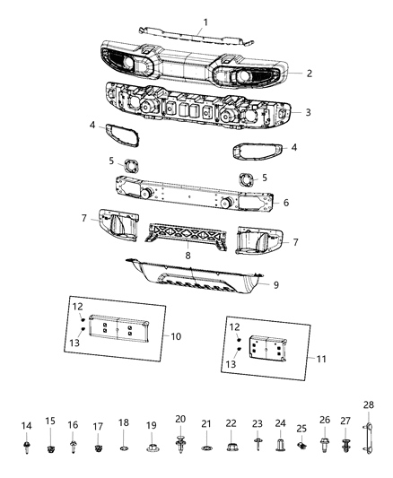 2021 Jeep Wrangler Bracket Diagram for 68295599AB