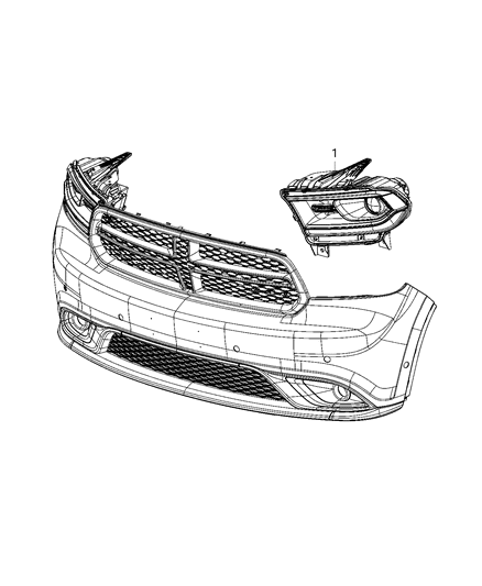 2021 Dodge Durango Headlamp Diagram for 68433779AC