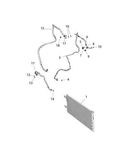 2015 Ram ProMaster 2500 Line-A/C Suction Diagram for 68157072AA