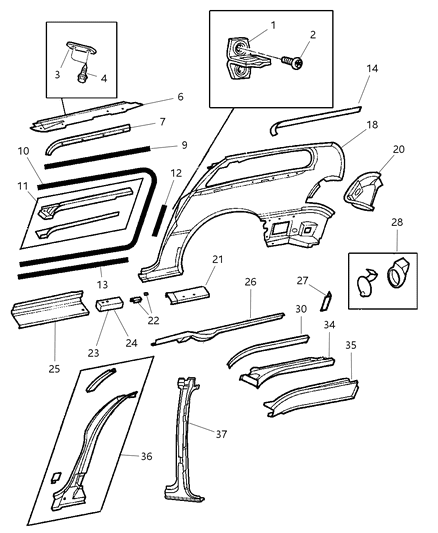 2000 Chrysler Grand Voyager STRIKER-Door Latch Diagram for 4717928AA