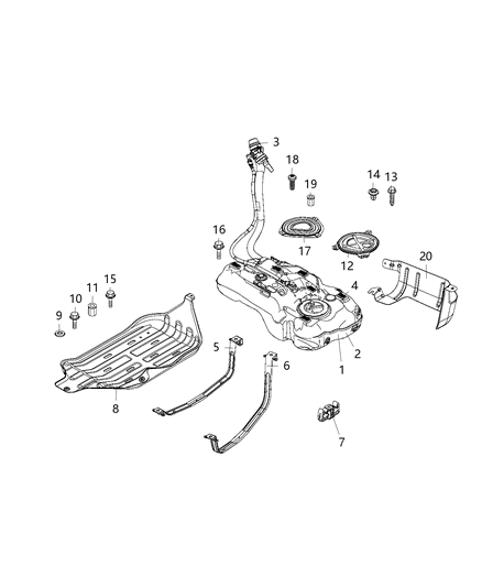 2015 Jeep Renegade Shield-Fuel Tank Heat Diagram for 68295329AA