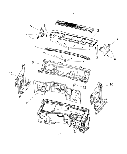 2018 Jeep Wrangler SILENCER-Dash Panel Diagram for 68324271AC