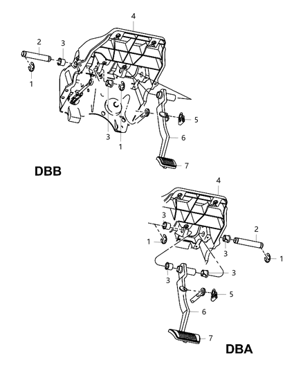 2014 Ram 3500 Cab Chassis Pedal, Brake, Standard Diagram
