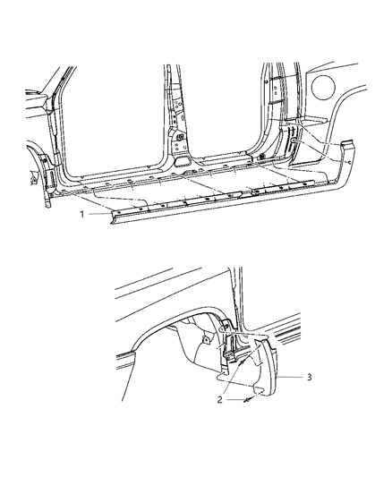 2006 Dodge Dakota APPLIQUE-SILL Diagram for 5JL50TZZAC