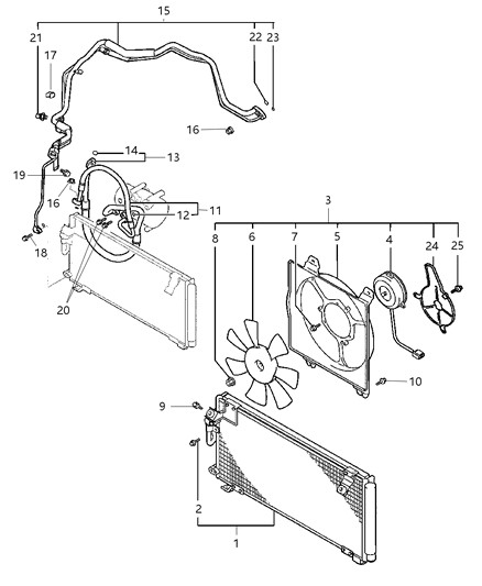 2002 Dodge Stratus Coupe Condenser, Plumbing And Hoses Diagram