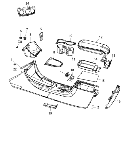 2014 Chrysler 200 Bezel-Power Outlet Diagram for 1TT69DX9AB