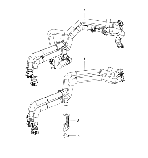 2021 Ram 1500 Hose Assembly-Heater Supply And Return Diagram for 68268598AC