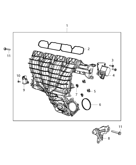 2013 Jeep Patriot Bracket-Throttle Body Support Diagram for 4884871AB