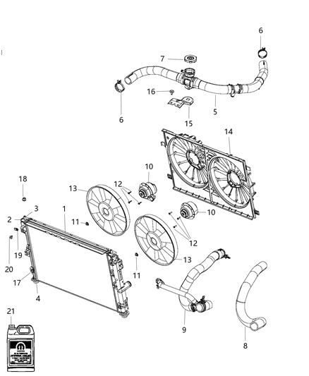 2014 Dodge Avenger Radiator & Related Parts Diagram 1