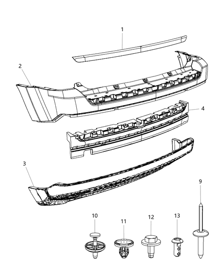 2011 Jeep Patriot Fascia, Rear Diagram