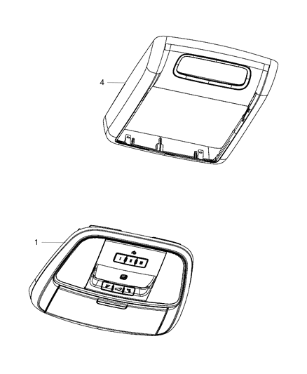 2012 Dodge Durango Console-Overhead Diagram for 1UC601DAAB