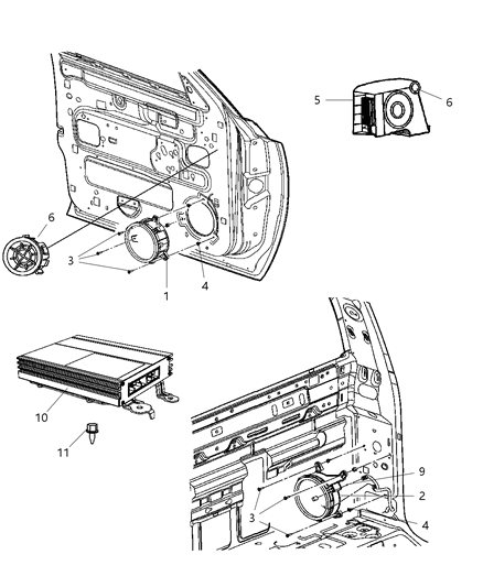 2008 Dodge Dakota Amplifier Diagram for 5064139AG