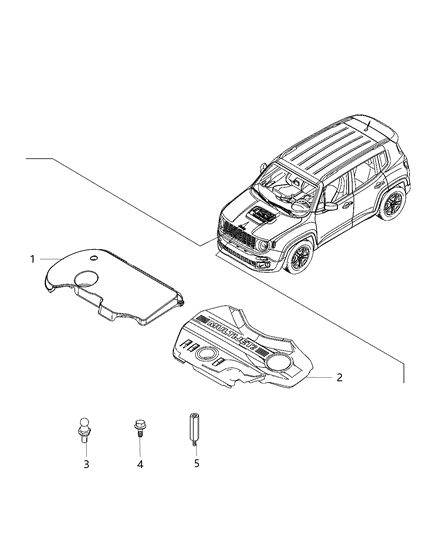 2020 Jeep Renegade Cover-Engine Diagram for 68491180AA