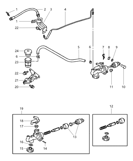 2001 Chrysler Sebring Coupe Clutch Controls & Related Parts Diagram