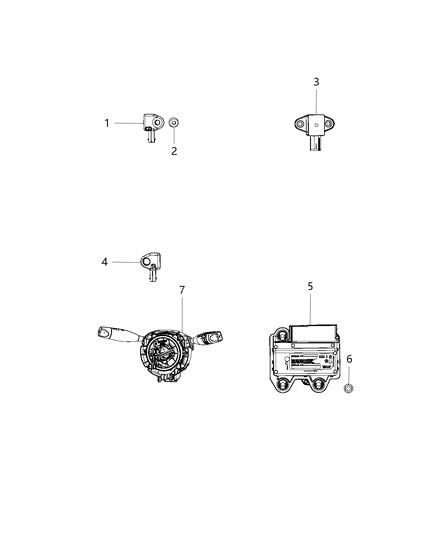 2018 Jeep Compass Air Bag Modules Impact Sensors & Clock Spring Diagram