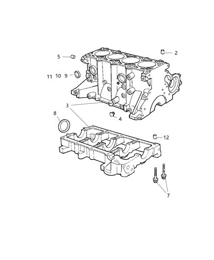2003 Chrysler Sebring Sedan & Convertible Block , Cylinder Diagram