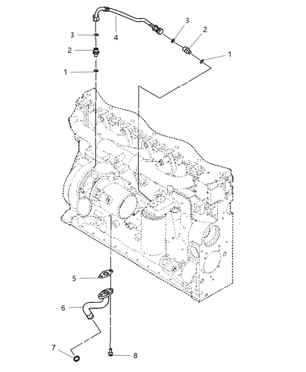 2007 Dodge Ram 2500 Turbo Charger , Oil Lines & Plumbing Diagram 1