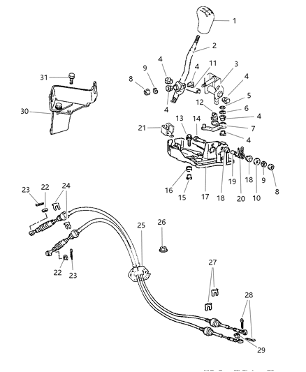 1997 Dodge Avenger Controls , Gearshift Diagram 1