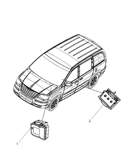 2011 Dodge Grand Caravan Anti-Lock Brake System Module Diagram for 68140991AA