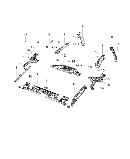 2020 Jeep Wrangler Molding-Sport Bar Diagram for 6BR61TX7AB