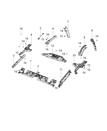 2020 Jeep Wrangler B Pillar Diagram for 6BR59TX7AE