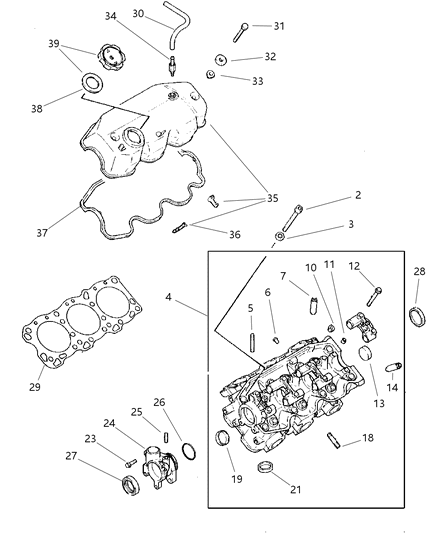 2000 Chrysler Voyager Head-Engine Cylinder Diagram for MD363615
