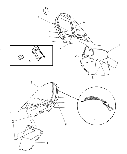 1997 Chrysler Concorde Splash Shield - Rear Diagram