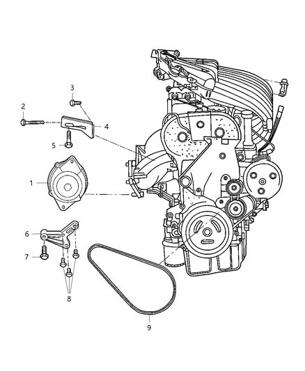 2003 Chrysler PT Cruiser Belt-ALTERNATOR Drive Diagram for 4668241AC