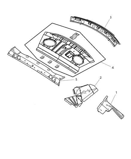 2004 Chrysler Sebring Support-Rear Shelf Panel Diagram for 4814887AC