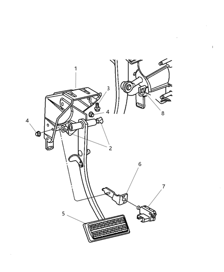 2002 Dodge Grand Caravan Brake Pedals Diagram 2