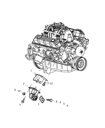 2003 Dodge Ram 1500 Bracket-Engine Mount Diagram for 52020607AB