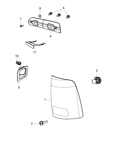 2014 Ram 3500 Pickup Lamps - Rear Diagram 2