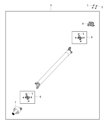 2020 Ram 3500 Drive Shaft, Rear Diagram 1