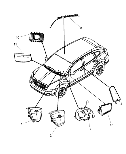 2007 Dodge Caliber Driver Air Bag Diagram for XS26DK5AE