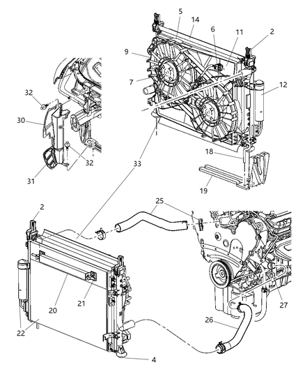 2006 Dodge Magnum Radiator & Related Parts Diagram 2