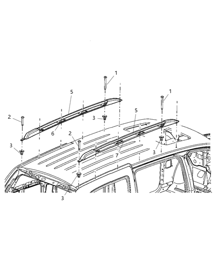 2007 Chrysler Aspen Luggage Rack Diagram