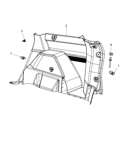 2009 Dodge Journey Quarter Trim Panel Diagram