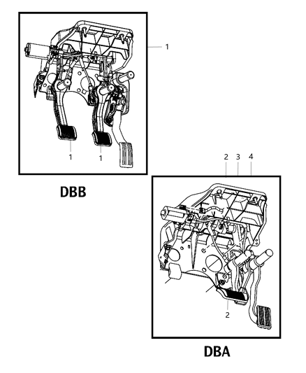 2019 Ram 2500 Pedal-Brake And Accelerator Diagram for 68363107AA