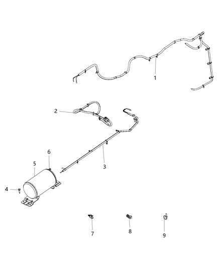 2014 Ram 2500 Reservoir & Air Supply Lines Diagram