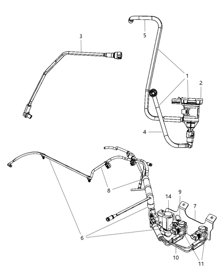 2009 Dodge Journey Tube-Vacuum Diagram for 68044116AA