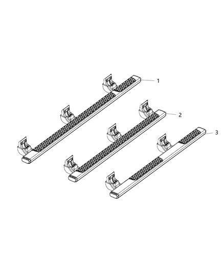 2013 Ram 2500 Step Kit-Tubular Side Diagram for 68156422AA