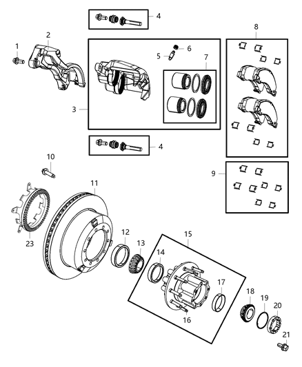 2014 Ram 5500 CALIPER-Disc Brake Diagram for 68034096AB