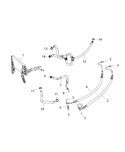 2015 Ram 3500 Pickup Power Steering Hose Diagram 1