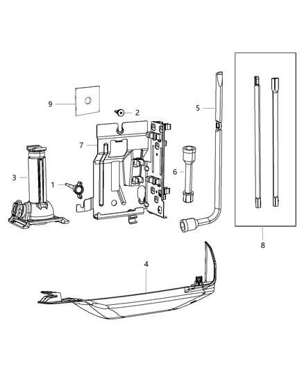 2014 Ram 3500 Pickup Jack Stowage Diagram
