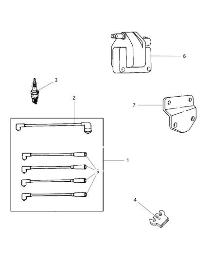 2000 Jeep Cherokee Spark Plugs, Cables & Coils Diagram