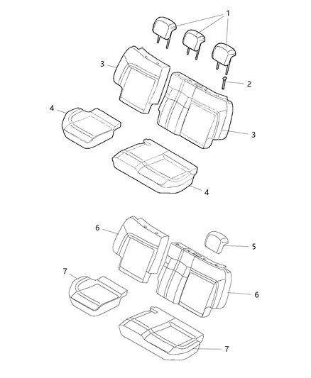 2019 Ram ProMaster City Cover Rear Seat Cushion Diagram for 6TR25U00AA