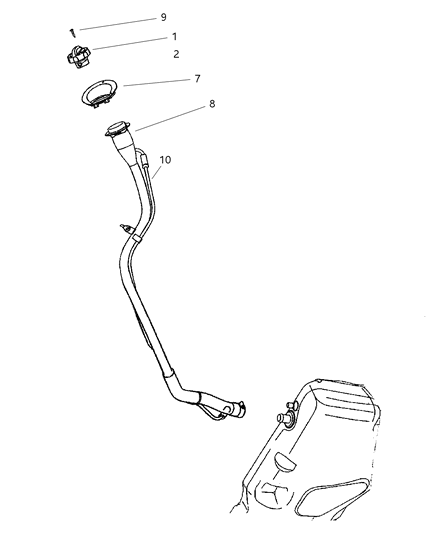 2002 Chrysler PT Cruiser Tube-Fuel Filler Diagram for 5278188AD