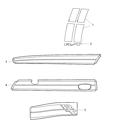 2013 Dodge Challenger Decal Kit-Body Diagram for 68210117AA