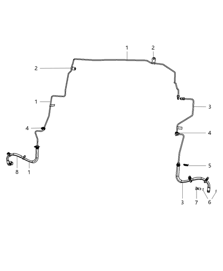 2011 Dodge Nitro Brake Tubes & Hoses, Front Diagram